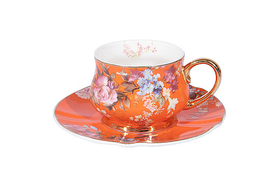 TÜRK KAHVESİ FİNCAN TAKIMI 6'LI RENKLİ 90cc ( 1584Y/B/R/OR/G/W ) - 8