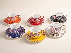 TÜRK KAHVESİ FİNCAN TAKIMI 6'LI RENKLİ 90cc ( 1584Y/B/R/OR/G/W ) - TÜRK KAHVESİ FİNCANI