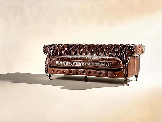 6018-3D UCLU KOL.DERI KAPITONE ESK. KAHVE 224x100x73cm 611DB - 2