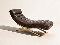 UZANMA KOLTUK KAHVE GOLD PRİNÇ 61x171x81cm RS232C - KERVAN