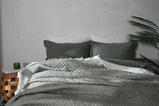 VALERYS YATAK ÖRTÜSÜ ÇK. 240X250 CM KREM-HAKİ - 2