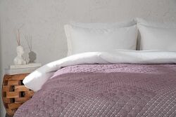 VALERYS YATAK ÖRTÜSÜ ÇK. 240X250 CM KREM-MOR - KERVAN