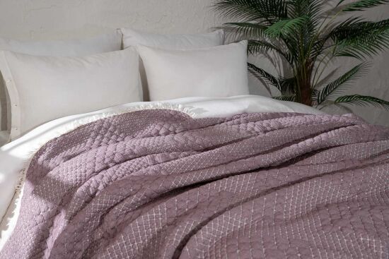 VALERYS YATAK ÖRTÜSÜ ÇK. 240X250 CM KREM-MOR - 3