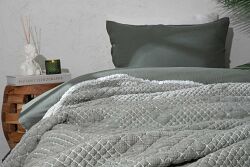 VALERYS YATAK ÖRTÜSÜ TK. 160X240 CM KREM-HAKİ - 2