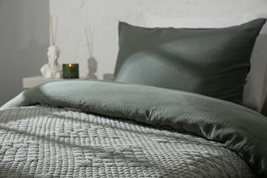 VALERYS YATAK ÖRTÜSÜ TK. 160X240 CM KREM-HAKİ - 5