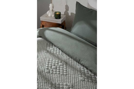 VALERYS YATAK ÖRTÜSÜ TK. 160X240 CM KREM-HAKİ - 6