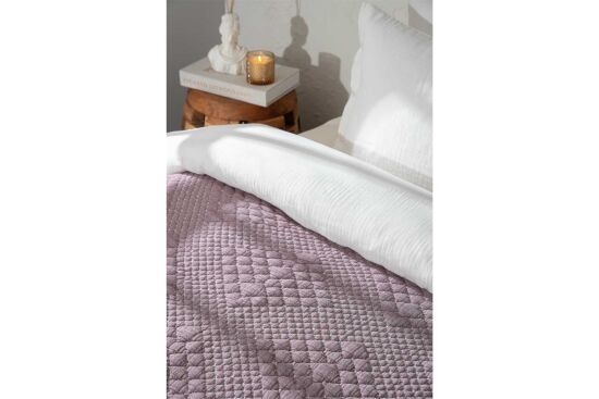 VALERYS YATAK ÖRTÜSÜ TK. 160X240 CM KREM-MOR - 4