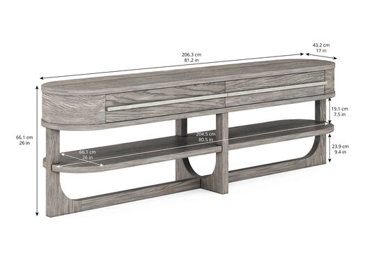 VAULT TIRNAK GRİ 2 ÇEKMECE 43x206x66cm 285422-2354