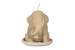 WİNNER TABAKLI FİL DEKORLU KOKULU MUM 14,5x16,5 cm TAŞ - KERVAN