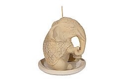 WİNNER TABAKLI FİL DEKORLU KOKULU MUM 14,5x16,5 cm TAŞ - 2