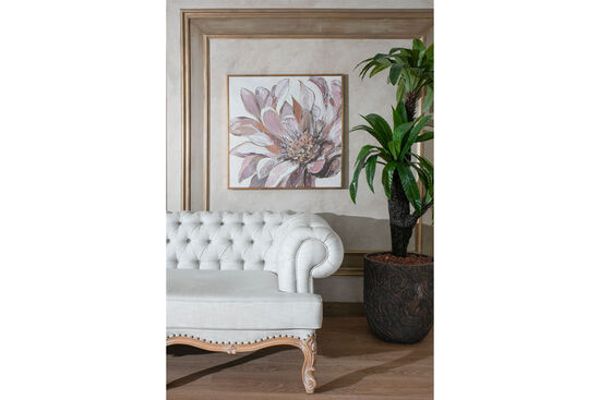 YAĞLI BOYA DOKULU ÇİÇEK-1 TABLO GOLD 80X80 CM - 2