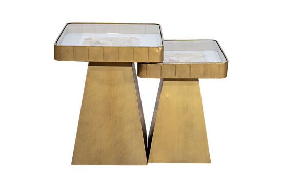 YAN SEHPA 2 Lİ KARE 41x41x50.5cm-34.5x34.5x45cm QS20419-L-S - 1