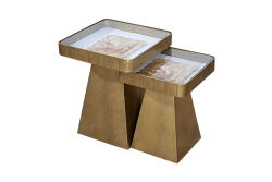 YAN SEHPA 2 Lİ KARE 41x41x50.5cm-34.5x34.5x45cm QS20419-L-S - 2