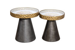 YAN SEHPA 2 Lİ YUVARLAK 45x45x48cm-40x40x43cm QS204018-L-S - KERVAN