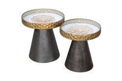 YAN SEHPA 2 Lİ YUVARLAK 45x45x48cm-40x40x43cm QS204018-L-S - 2