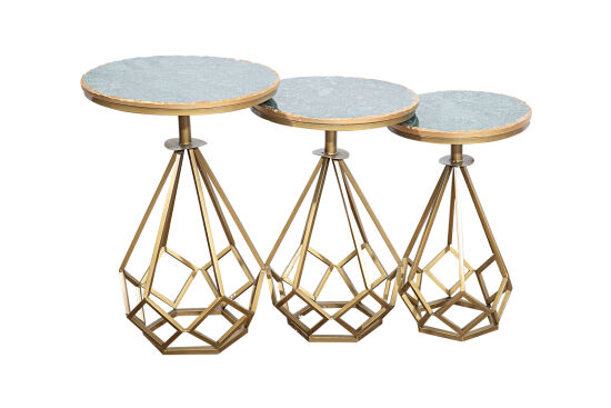 YAN SEHPA 3 LÜ MERMERLİ 40x40x59cm-35x35x54cm-30x30x49cm QS20403-L-M-S - 1