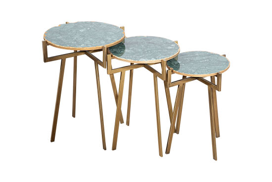 YAN SEHPA 3 LÜ MERMERLİ 45x45x56cm-40x40x51cm-35x35x46cm QS20401-L-M-S - 1