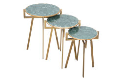 YAN SEHPA 3 LÜ MERMERLİ 45x45x56cm-40x40x51cm-35x35x46cm QS20401-L-M-S - 3