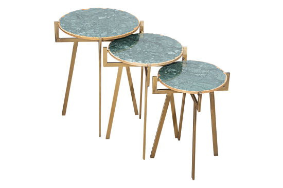 YAN SEHPA 3 LÜ MERMERLİ 45x45x56cm-40x40x51cm-35x35x46cm QS20401-L-M-S - 3