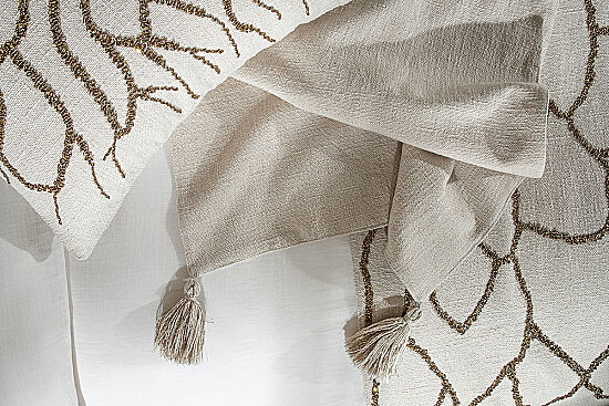 YATAK ŞALI 50x240 cm - KREM/ALTIN – 2058 BR - 5
