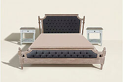 YATAK+2 KOMODİN GRİ 173x213x130cm YPR37BM(K) PLO27 - KERVAN