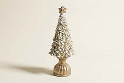 YILDIZLI YILBAŞI AĞACI GOLD-KREM 7x18cm HYK1018 (YLBŞ) - KERVAN